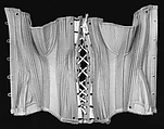 Corset, Madame McCabe, cotton, metal, bone, elastic, American